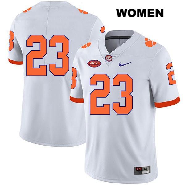 Women's Clemson Tigers #23 Andrew Booth Jr. Stitched White Legend Authentic Nike No Name NCAA College Football Jersey HFY7546VY